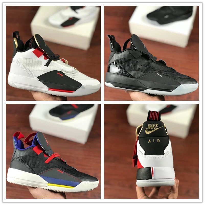 เบาะลมในตัว AJ33 Jordan XXXIII PF aj33 III Jordan 33 รองเท้าบาสเก็ตบอลต่อสู้จริงรองเท้าผู้ชาย