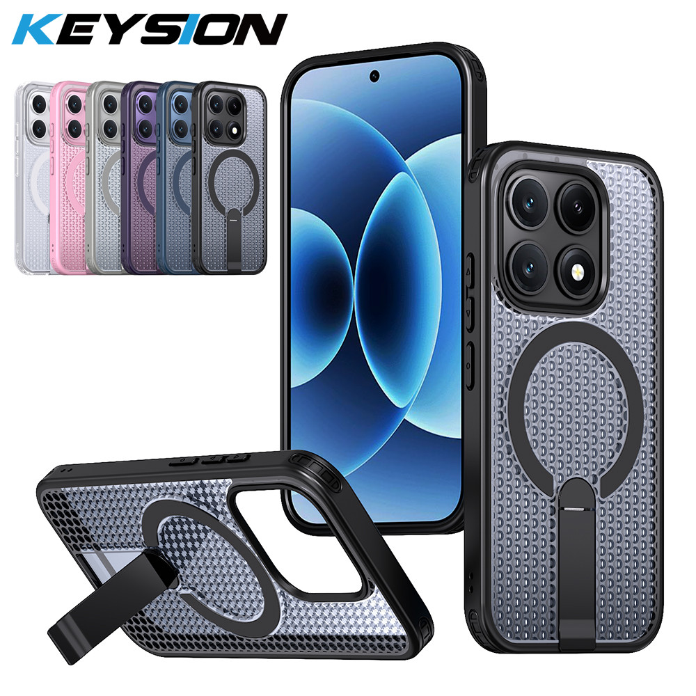 KEYSION Hollow การกระจายความร้อนเคสแม่เหล็กสําหรับ Xiaomi 17 Cooling Hide Stand เคสโทรศัพท์กันกระแทก