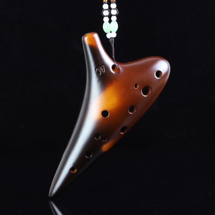 [พร้อมสต็อกขายร้อน] Ocarina 12-Hole Alto C-Key ac เครื่องดนตรีชาติพันธุ์เซรามิคการผลิตเริ่มต้นการสอน