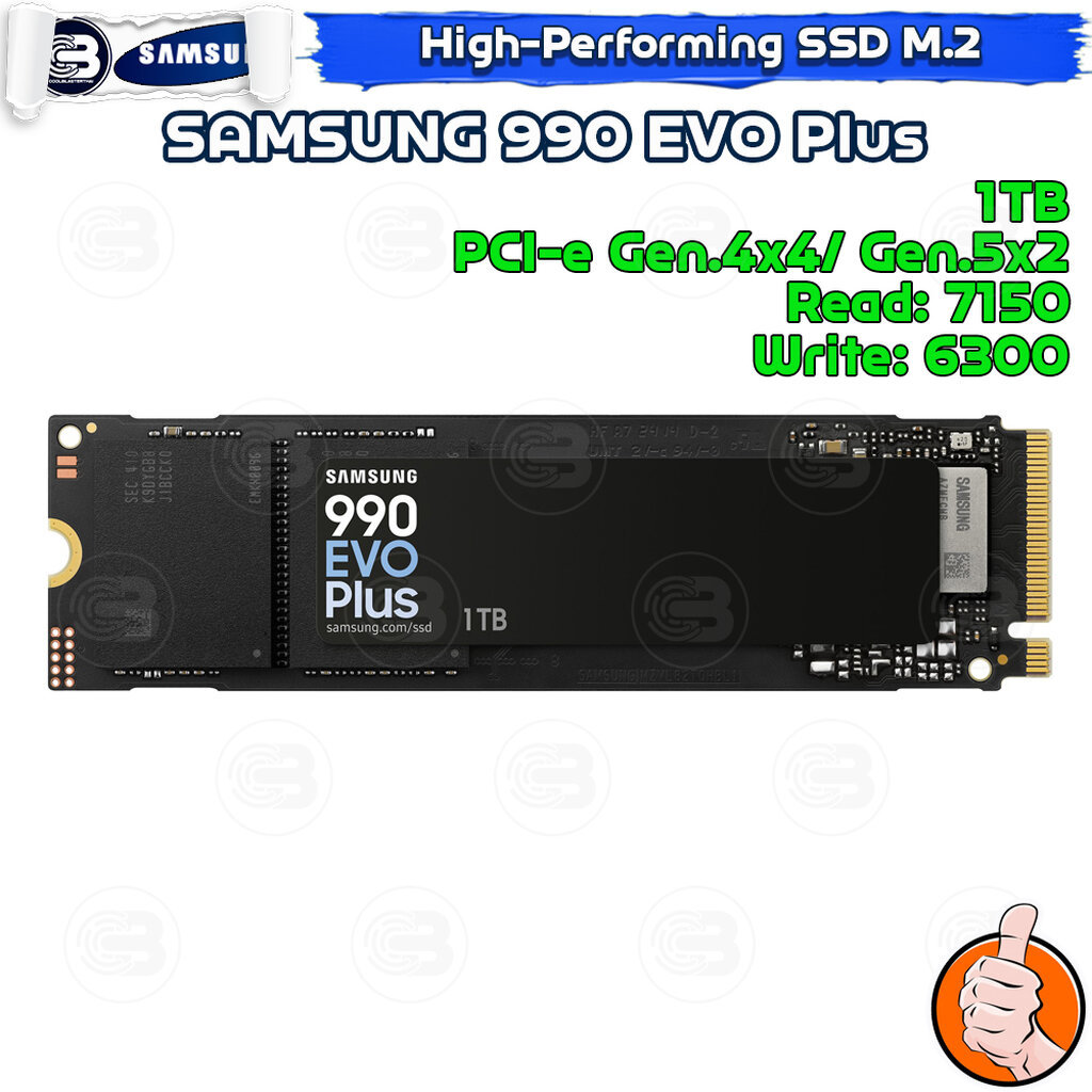 [CoolBlasterThai] SAMSUNG 990 EVO Plus NVMe M.2 SSD PCIe Gen 4.0 1TB ประกัน 5 ปี (MZ-V9S1T0BW)