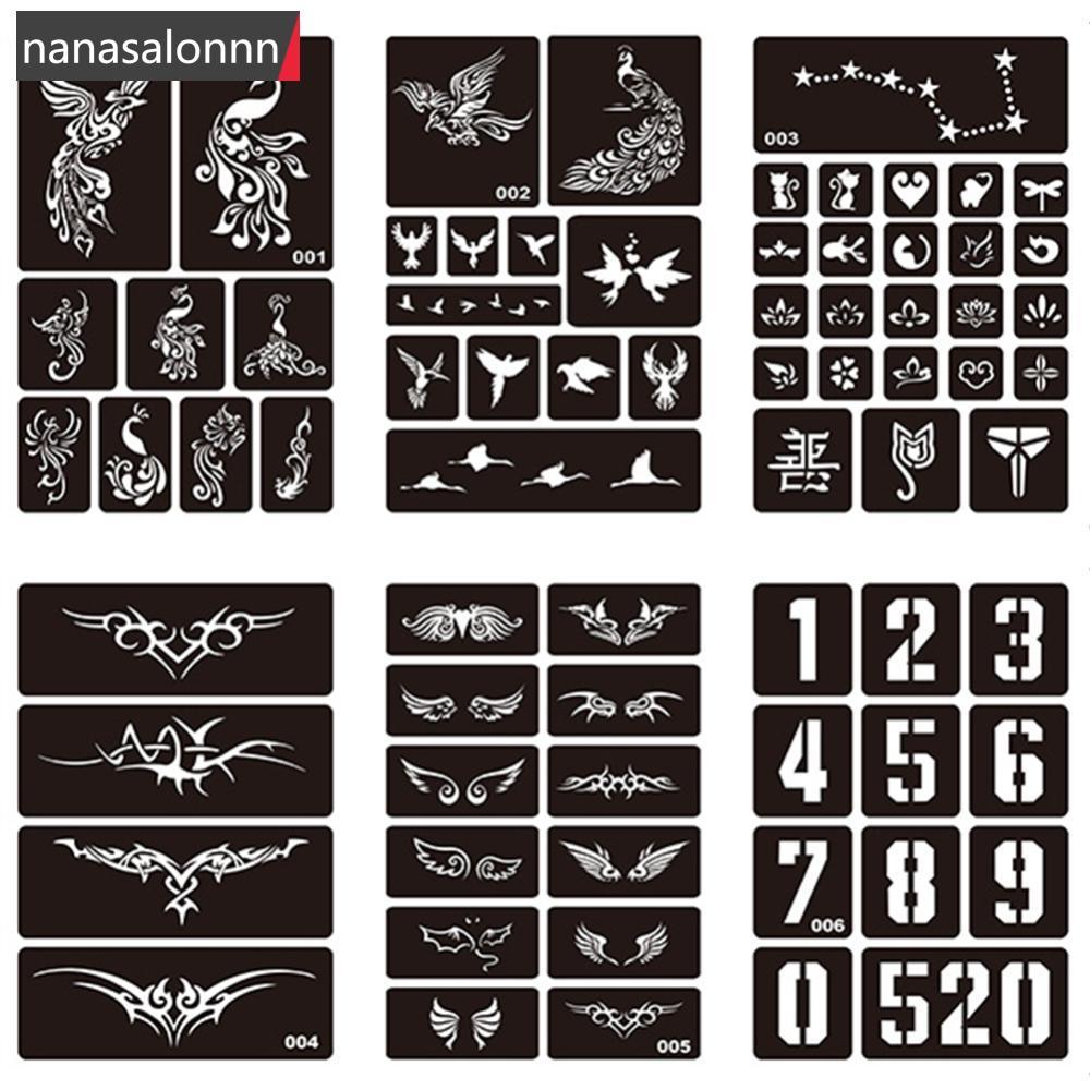 NNL 40 รูปแบบ Hollow Henna Tattoo Stencil Template ใหม่ Body Hand Art วางวาดชั่วคราว Tattoo Template