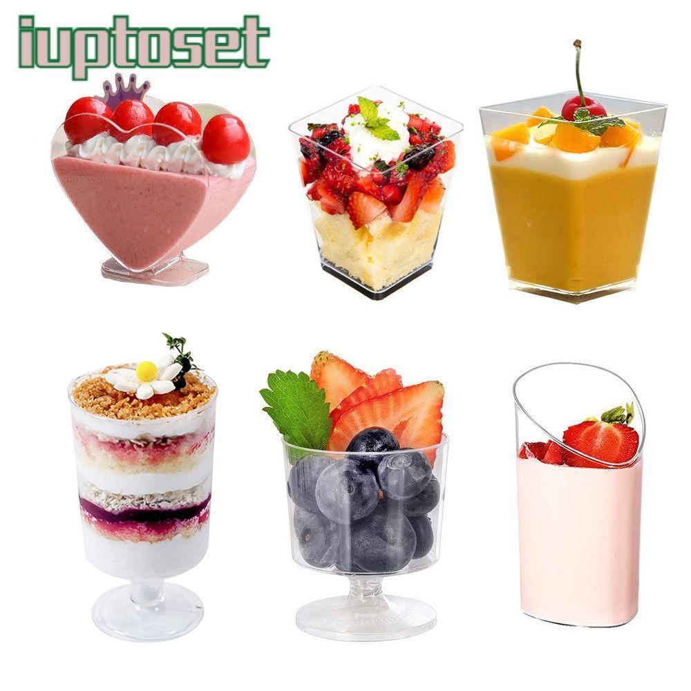 IUPTOSET 10/20 ชิ้นถ้วยคัพเค้กแบบใช้แล้วทิ้ง Home & Kitchen มูส Bakeware โปร่งใส