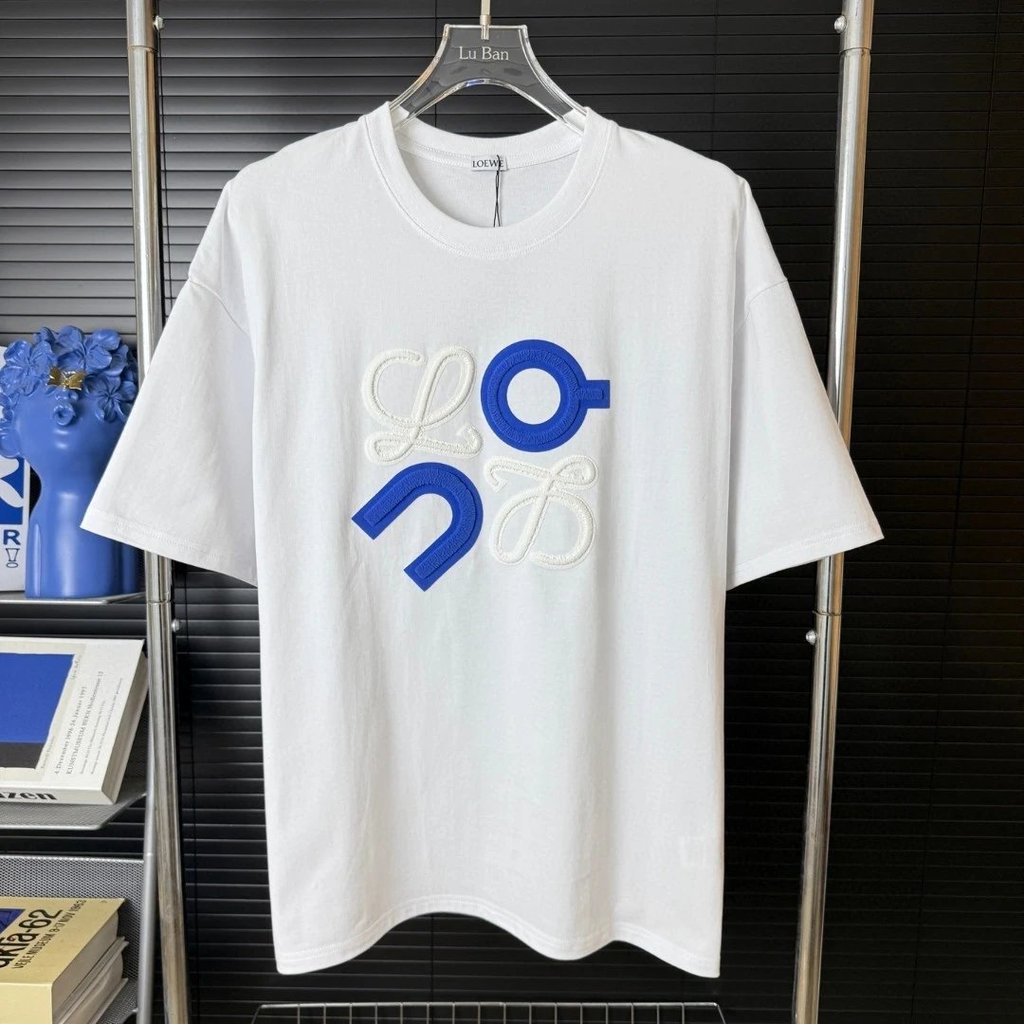 Original Standard Top 1: 1 อิตาเลี่ยนรอบคอเสื้อแขนสั้นสามมิติ Bump จีบโฟม Letter รอบคอแขนสั้นสไตล์ U