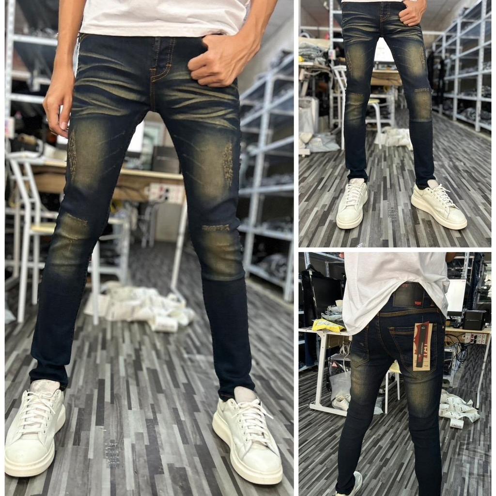 PDรุ่น9210กางเกงยีนส์ขาเดฟผ้ายืดทรงสลิมฟิตกระชับพอดี Clothing แนะนำเพิ่มไซส์