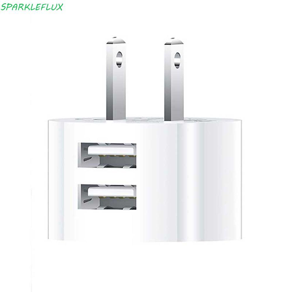 SPARKLEFLUX Dual Usb Round Charger 5V 2.1A Universal Dual USB Quick Charge Mini Adapter Travel Charg
