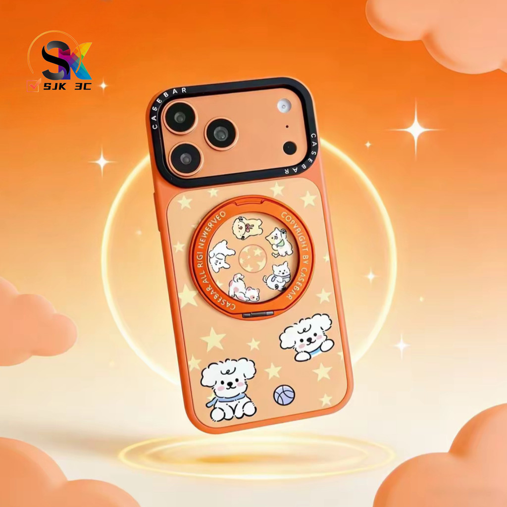 การ์ตูนสุดสวย แม่เหล็ก 360° เคสโทรศัพท์ขาตั้งหมุนได้สําหรับ iPhone 17 Pro Max / 16 Pro Max / 15 Pro Max Full Pack ฝาครอบซิลิโคนระดับพรีเมียมป้องกันการตก