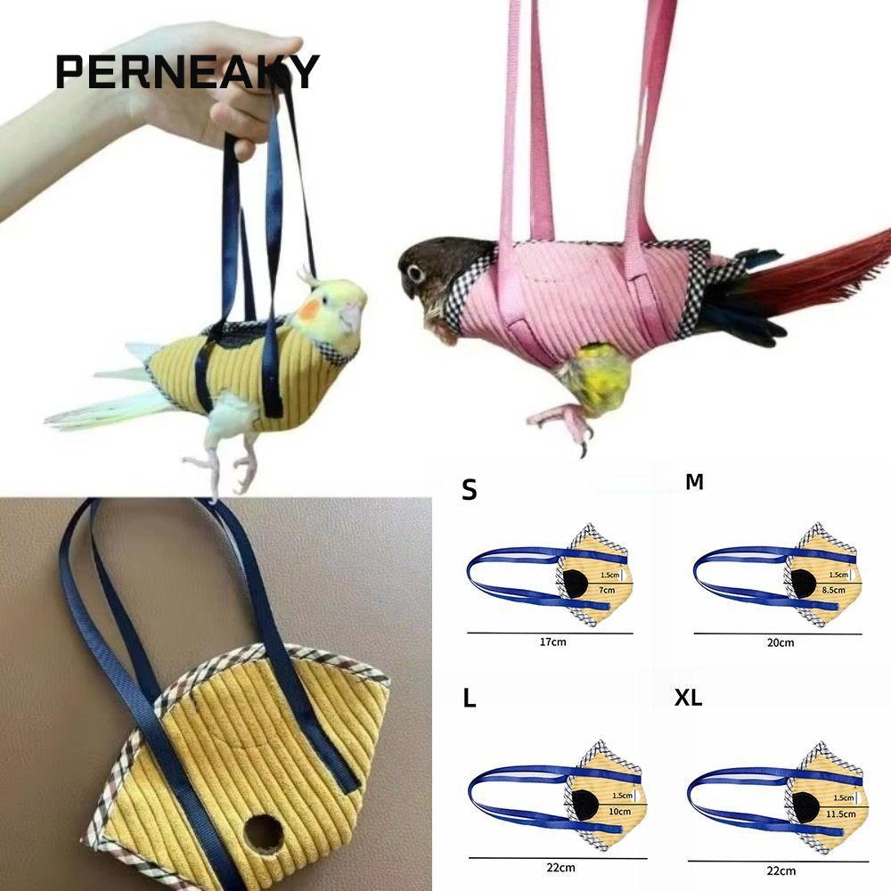 PERNEAKY Parrot Vest Carrier, Breathable Portable Bird Bag, Adjustable Strap Anti Escape Bird Travel