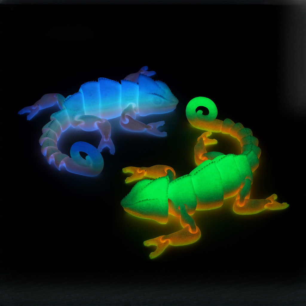 3D พิมพ์ Articulated Chameleon ตุ๊กตา, Full-Body Movable Joints Lizard ของเล่นสําหรับเด็กและตกแต่งโต๊ะ
