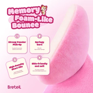 Breteil พัฟแป้งรูปสามเหลี่ยม - นุ่มสบาย เหมาะสำหรับแป้งฝุ่นและแป้งอัดแข็ง BR-P52