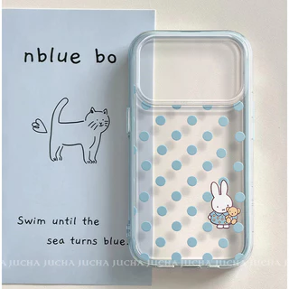 Polka Dot Miffy Rabbit เคสใส Samsung S22 S23 S24 S25 S26 Ultra FE เคสโทรศัพท์ S26ultra เคสป้องกัน A55 A56 เคสป้องกัน