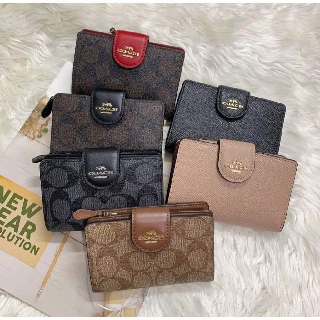 Wallet C0082 6390 กระเป๋าสตางค์ขนาดกลางซิปรอบ กระเป๋าสตางค์ V1SE35HD