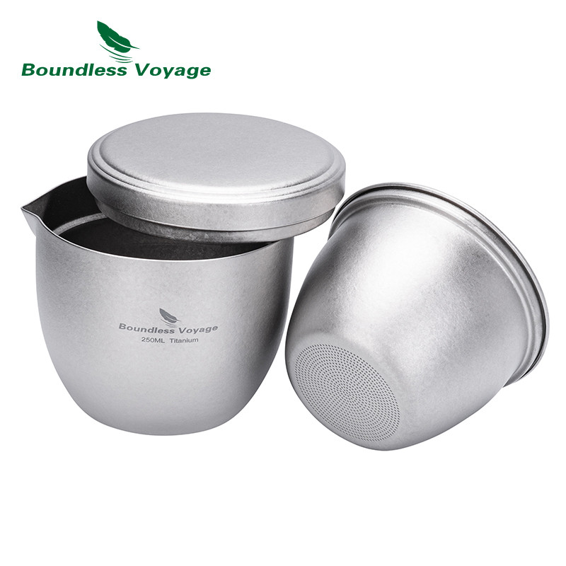Boundless Voyage ไทเทเนียมกาน้ําชา Double Walled ถ้วยชา Travel Anti-Scald & Non-เคลือบชา Maker สําหร