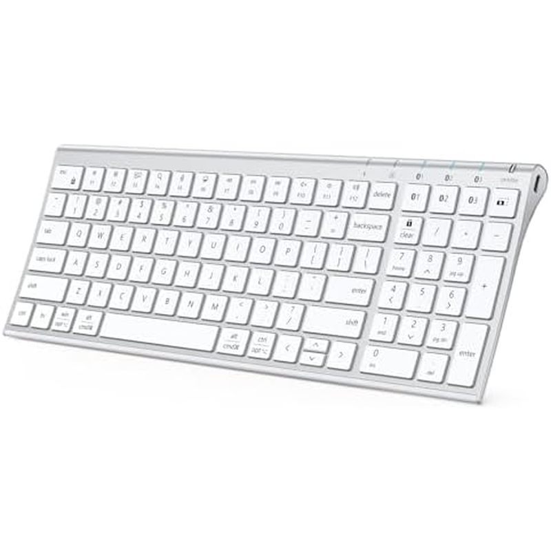 iClever BK10 SE Bluetooth Keyboard for Mac, Multi-Device Slim Wireless Keyboard with Numeric Keypad,