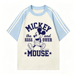 【จัดส่งตลอด 24 ชั่วโมง】NFV สไตล์เกาหลี เสื้อยืด Oversized ระบายอากาศ Mickey Mouse สะดวกสบาย ผ้าฝ้าย100% YG2796
