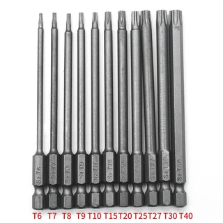 11 /12 Torx ชุดดอกสว่านกลวง 50/75/100มม. T5-T40ชุดหัวไขควงดอกไขควง/