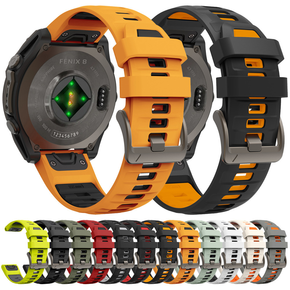 Quick Fit Silicone 22 26mm Strap for Garmin fenix 8 E 7 7X 6 6X Pro 5X 5 Plus Watchband Forerunner 9