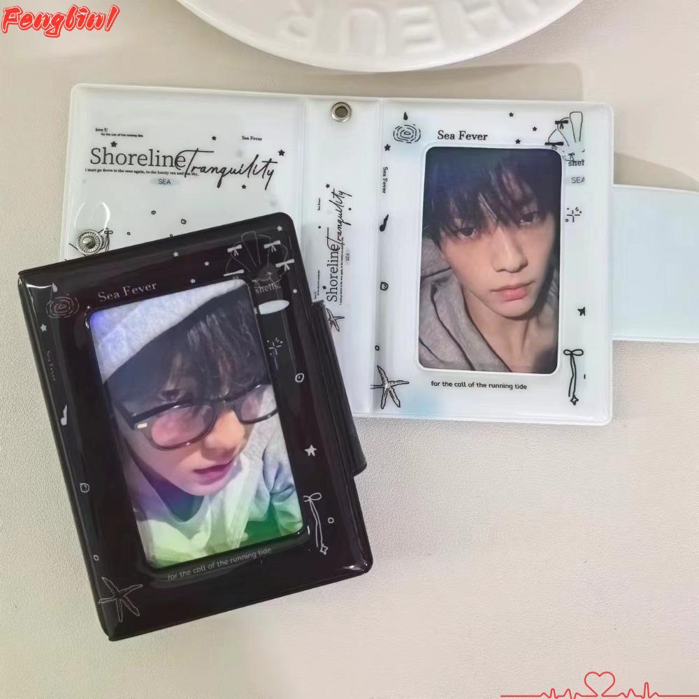 FENGLIN1FR Photocard Binder, PVC Shining Shell Series Love Card Album, น่ารัก 3 นิ้ว Mini พร้อมอัลบั้มการ์ดสะสมหน้าภายใน 20 หน้า