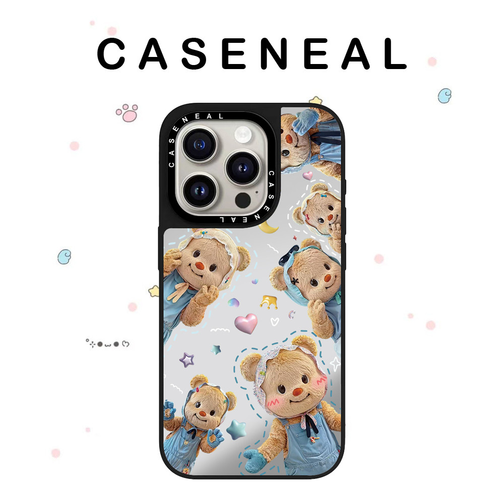 CASENEAL Butter Bear คุณภาพสูงกระจกเคสโทรศัพท์เหมาะสําหรับiPhone 17ProMax 17pro 17 air 16promax 16 15promax 15 14promax 13 13Promaxแฟชั่นAnti Drop Hard Case