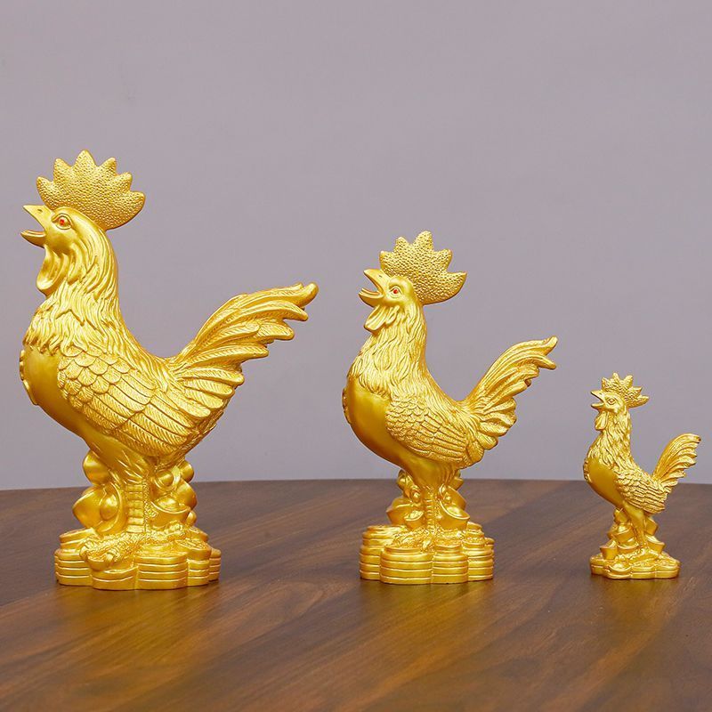 โชคดีโชคลาภ/โชคลาภไก่ทองเครื่องประดับจําลองไก่ใหญ่รุ่ยอี๋เ รูปที่ 6