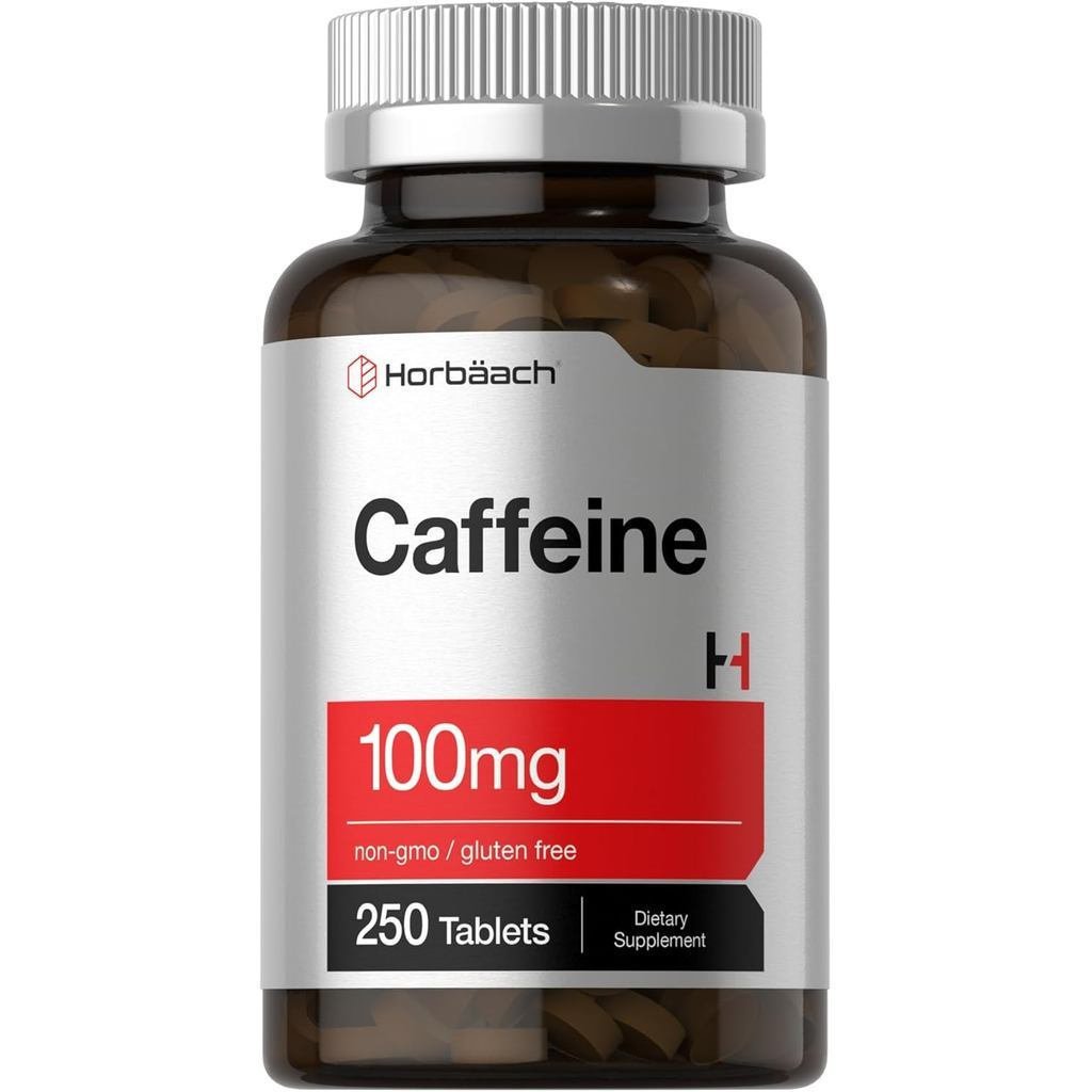 HorbachäCffeinePills100mg|250เม็ด|สูตรเจ|ไม่ใช่จีเอ็มโอ,กลูเทนฟรี F71W