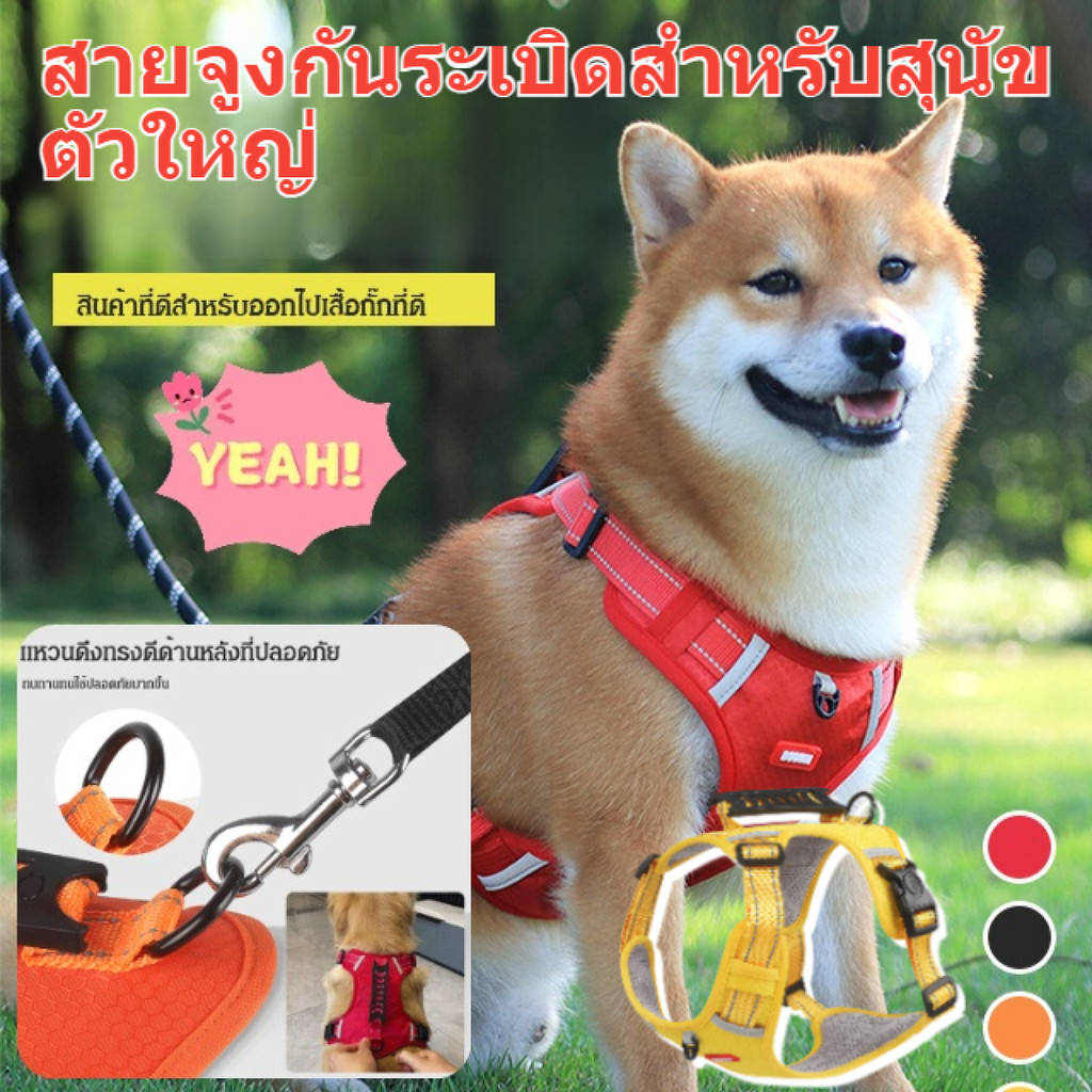 🔥ผู้ขายในท้องถิ่น🔥 [การพาสุนัขเดินเล่นที่ปลอดภัยและสะดวกสบาย] สายจูงสุนัขแบบสวมง่าย/สายรัดอกสุนัขสะท้อนแสงปรับได้/สายจูงสุนัขวัสดุอ็อกซ์ฟอร์ดน้ำหนักเบา/สายรัดอกสุนัขขนาดใหญ่ XS-L