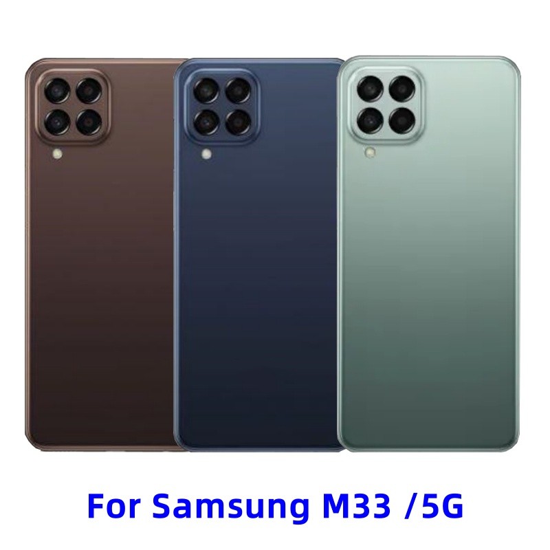 SAMSUNG ฝาหลังแบตเตอรี่สําหรับSamsung Galaxy M33 5G SM-M336B M336K M336 M336BUปกหลังอะไหล่ซ่อมประตูแ