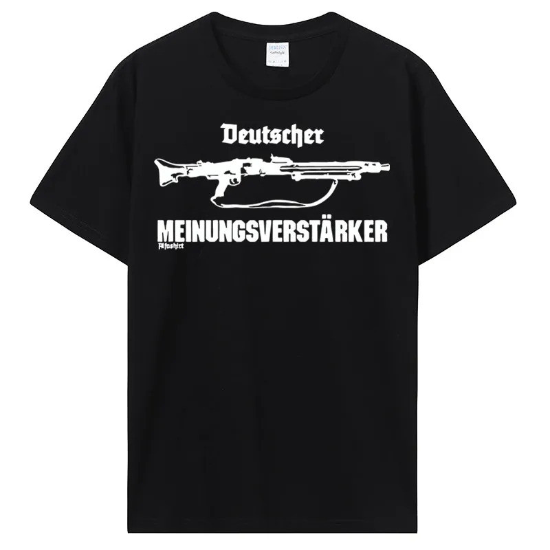 เสื้อยืดเท่ใหม่ล่าสุด ลาย MG42 Machine Gun 7.92 57mm สำหรับผู้สนับสนุนความคิดเห็นเยอรมัน เสื้อยืดเท่