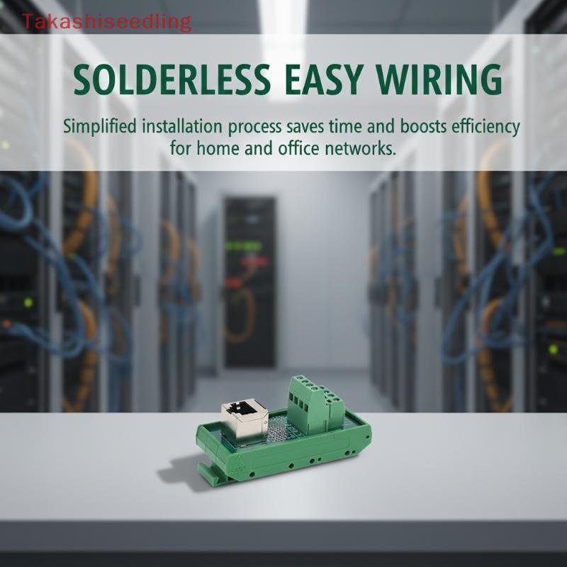 (Takashiseedling) Ethernet RJ45 Adapter Terminal Network Connector DIN35 Rail Accessory for Qui Pane