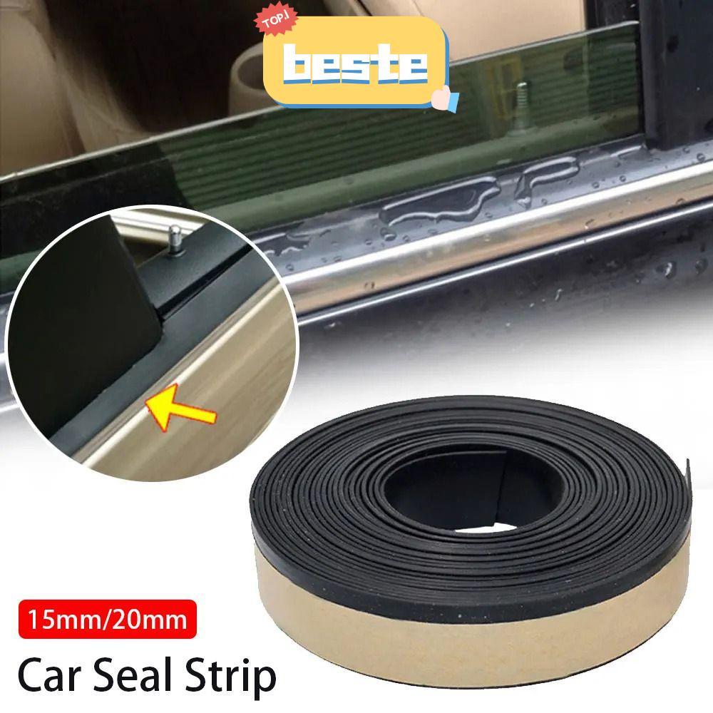 BESTE 1 ชิ้นขอบหน้าต่าง Weatherstrip, ยางอัตโนมัติด้านหน้าด้านหลังกระจกรถยนต์แถบปิดผนึก, อุปกรณ์ตกแต่งภายใน 1 M/4 M 15 มม./20 มม.ฉนวนกันเสียง Rain Visor Seal Strip