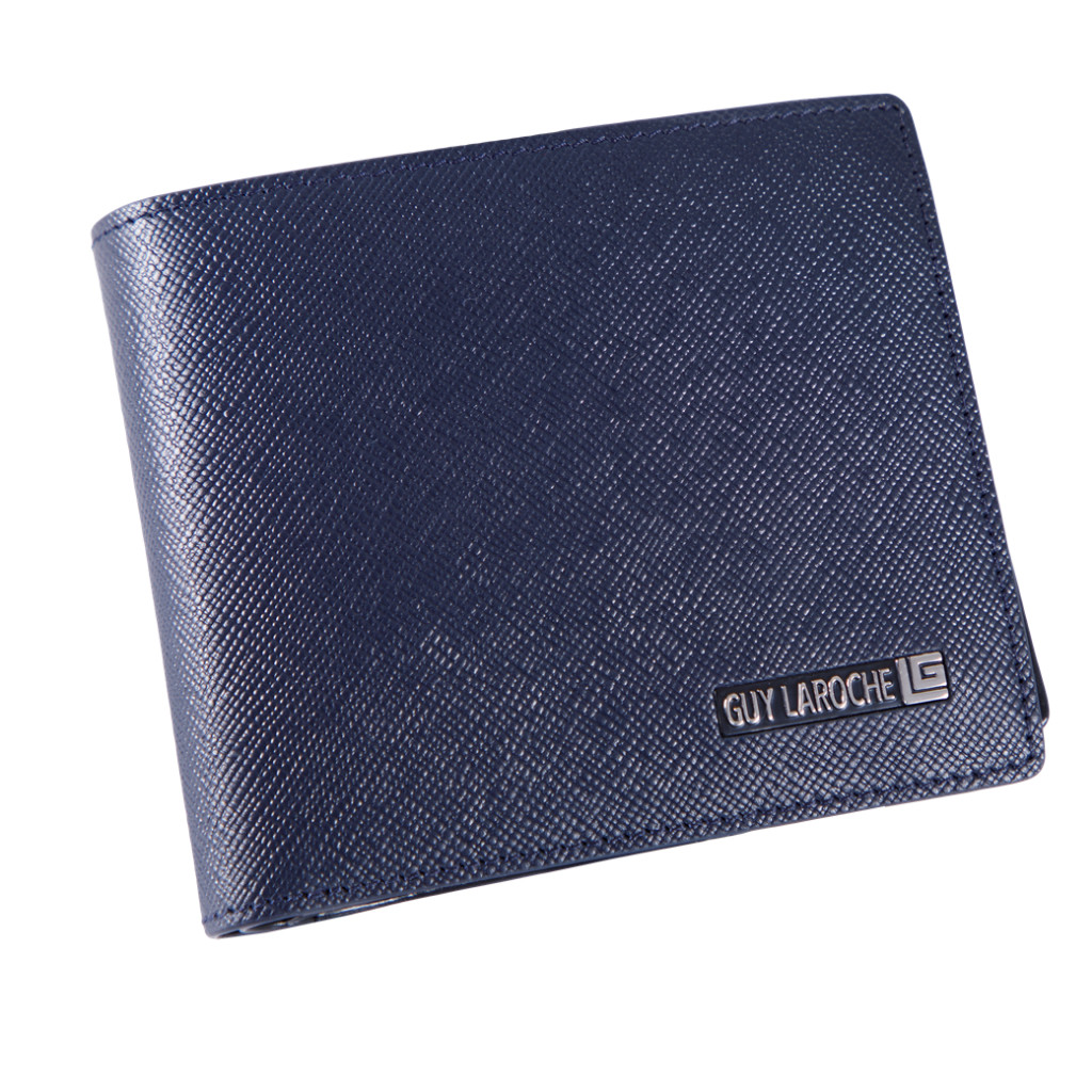 Guy Laroche กระเป๋าสตางค์หนังอัดลายซาเฟียโน่ 16 การ์ด สีกรมท่า (BW32213R6NVS1)