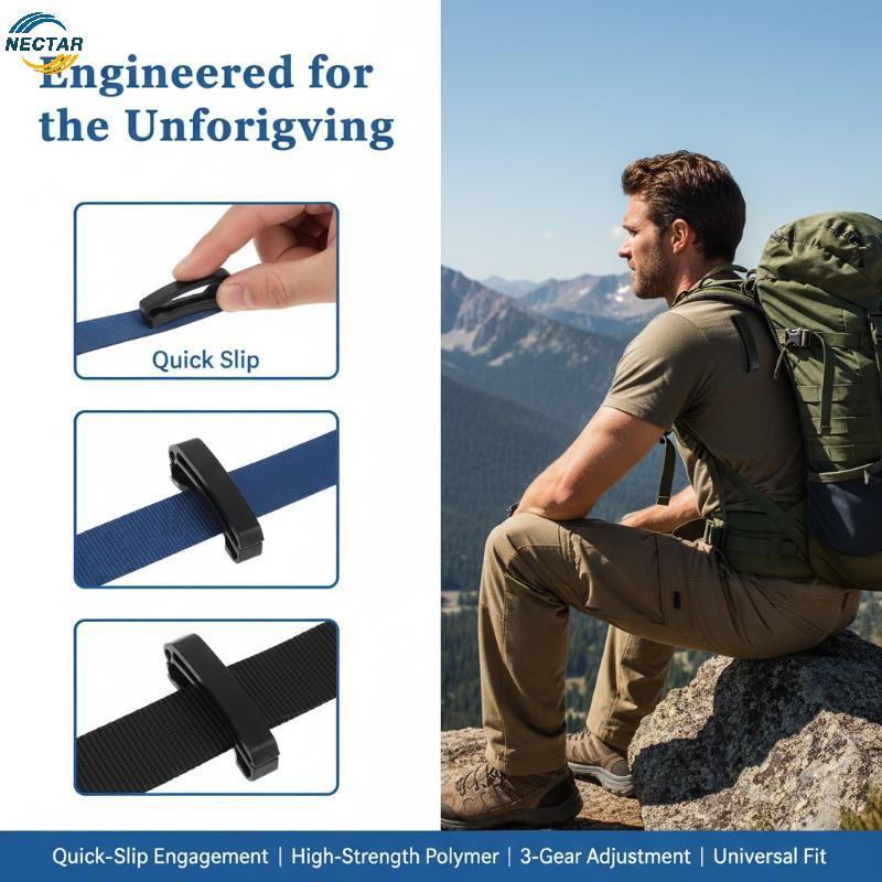 TAR 10 ชิ้นพลาสติก Fixing คลิปสําหรับ Webbing Qui Slip Bule น้ําหนักเบา Strap Keeper สําหรับกลางแจ้ง Camping เดินป่ากระเป๋า N