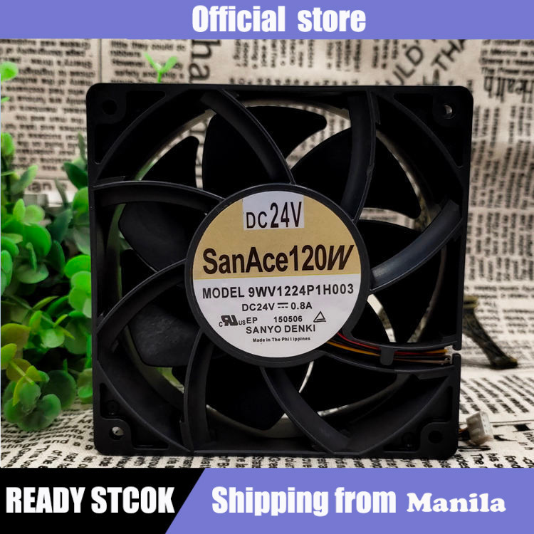 Sanyo/sanyo 9WV1224P1H003 12038 DC24V 0.8A 4 สาย 12 ซม.พัดลมระบายความร้อน
