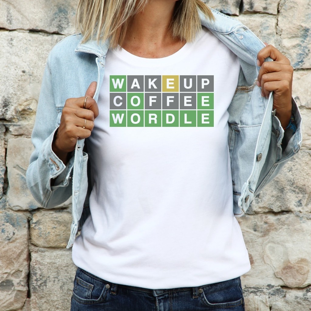 เสื้อยืดผู้ใหญ่ลาย Wordle, เสื้อยืดลายปริศนา, เสื้อยืดลายเกมส์