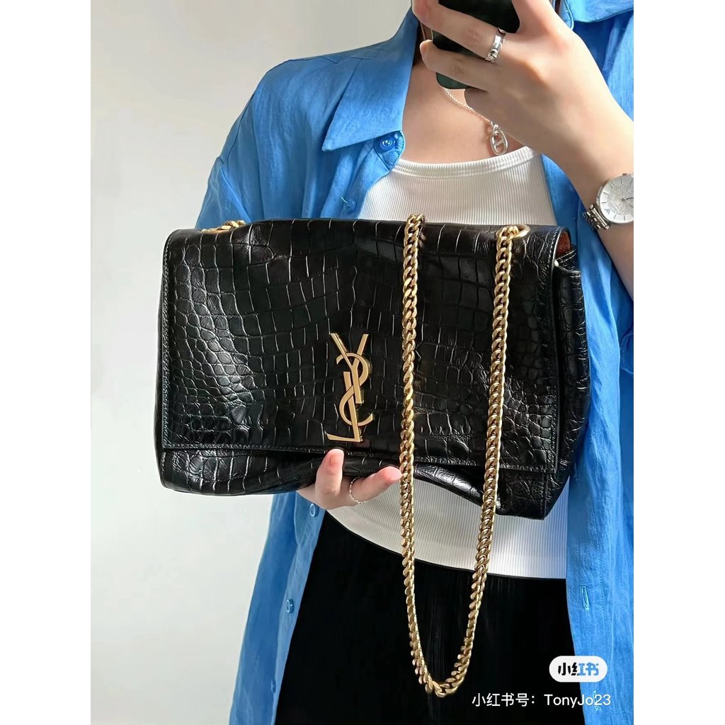 YSL Yangshulin กระเป๋าสองด้าน Kate Chain หนังวัวแท้ แบบ Messenger และสะพายข้าง