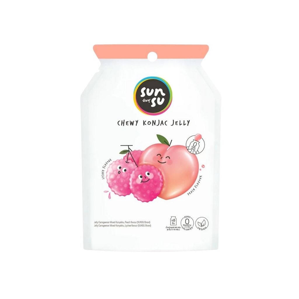 ซันซุ เยลลี่บุกพีช(Sansu Peach & Lychee Konjac Jelly 96g.)