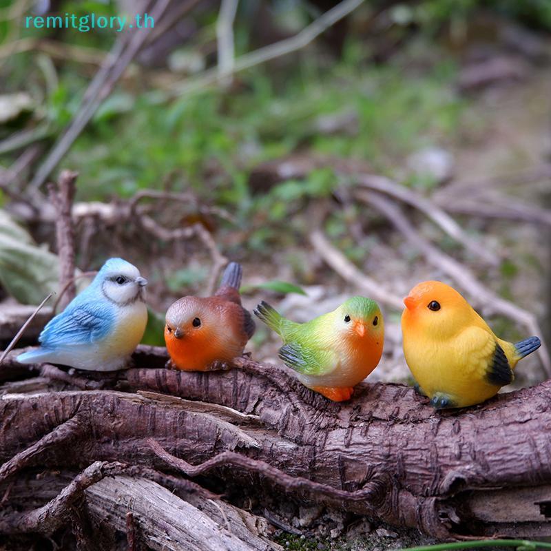 Remitglory จําลองนกป่าสัตว์ของเล่นน่ารัก Mini Parrot รุ่นตัวเลข Miniature ภูมิทัศน์เครื่องประดับในครัวเรือนตกแต่งของขวัญ TH