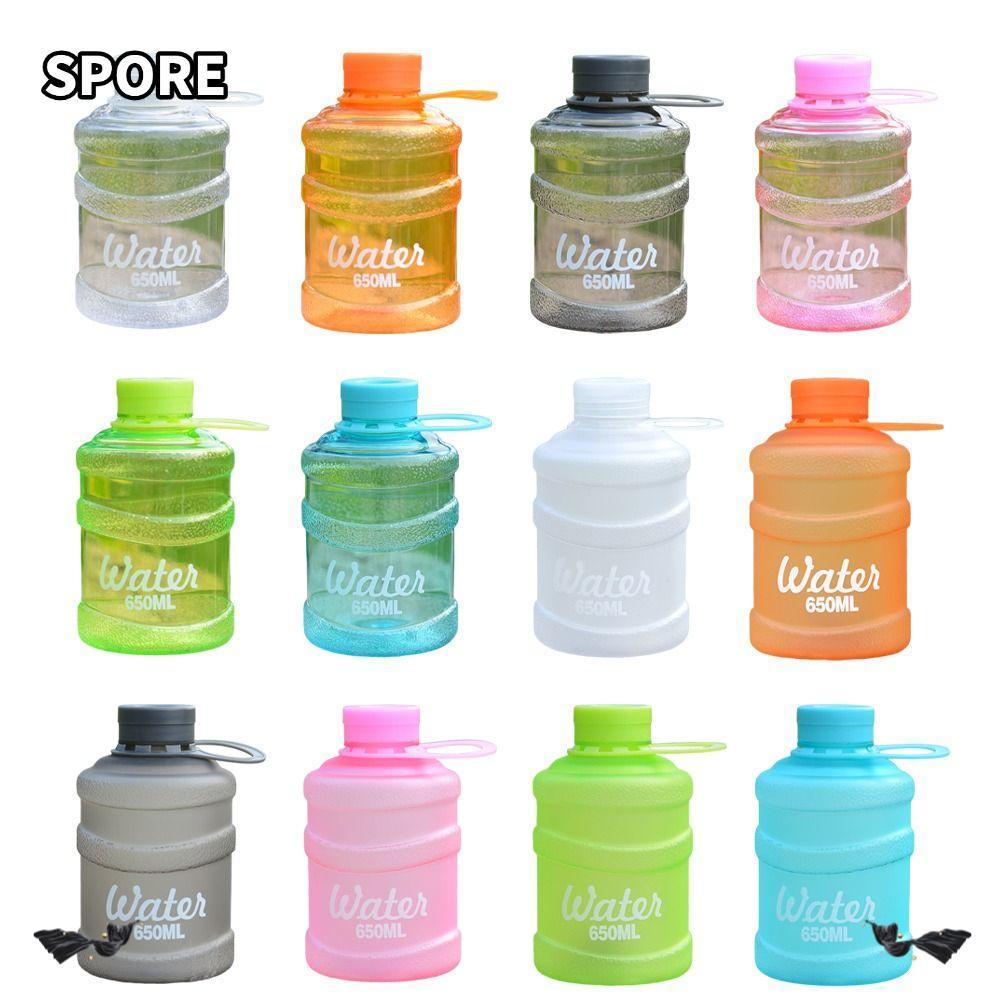ถ้วยพลาสติก สเปร์,ถ้วยถังป้องกันการรั่ว 650 มล.,สไตล์น่ารักแบบพกพาทนต่อการตกขวดเครื่องดื่มความจุขนาดใหญ่กีฬากลางแจ้ง