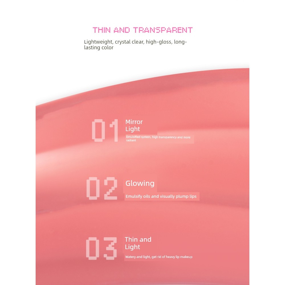 ลิปกลอส ลิปทินท์ NEIYOU Nayou Lip Glaze ลิปสติกกระจกพื้นผิว Water Gloss Non-Fade Non-Stick Cup หญิงร