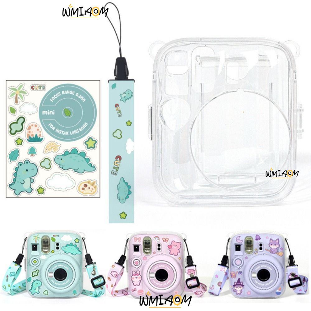 WMIAOM Photo Storage Shell,พร้อมสติกเกอร์การ์ตูน 3 in 1 กล้องทันที,แบบพกพากันกระแทกทนต่อการสึกหรอAnti Scratchกระเป๋าถือสําหรับFujifilm Instax Mini 13 Travel Daily