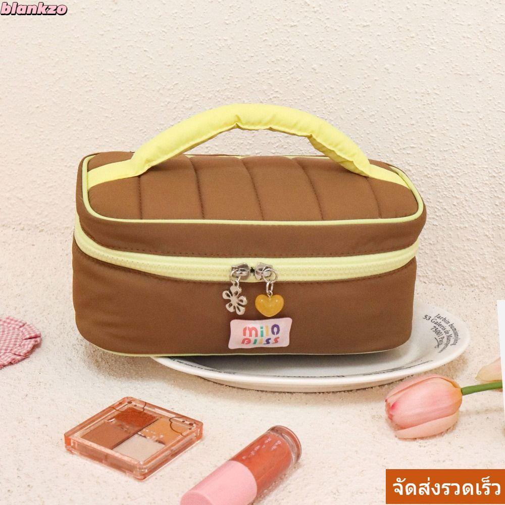 BLANKZO กระเป๋าเครื่องสําอาง,แบบพกพา Girl Series Storage Handbag Travel Cosmetic Handbag, Large Capacity Small Fresh Contrast Color Wash Bags