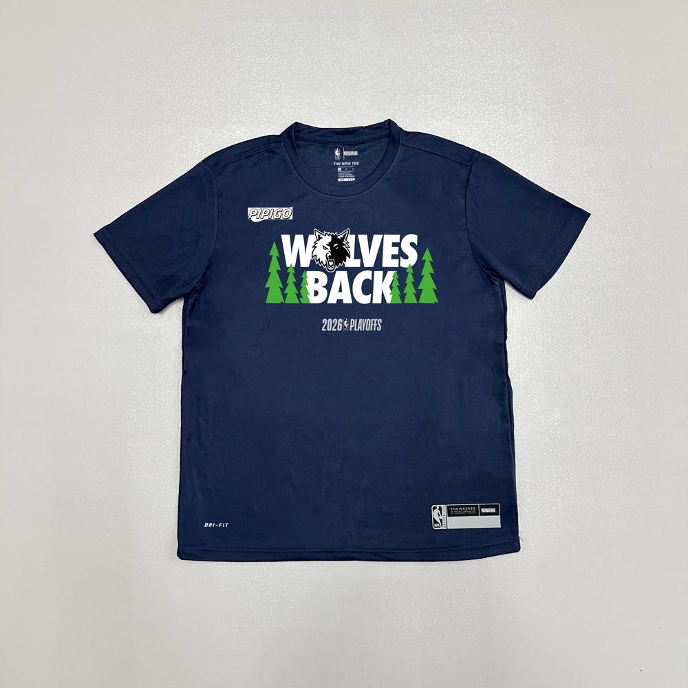 เสื้อยืดสำหรับการฝึกซ้อมบาสเกตบอล NBA Team Minnesota Timberwolves ออกแบบให้ระบายอากาศและแห้งไว