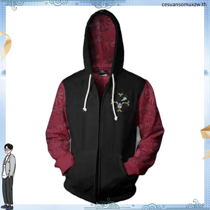 เสื้อกันหนาวเสื้อฮู้ดดี้แขนยาววันพีช Luffy Zoro Sanji Costume Unisex