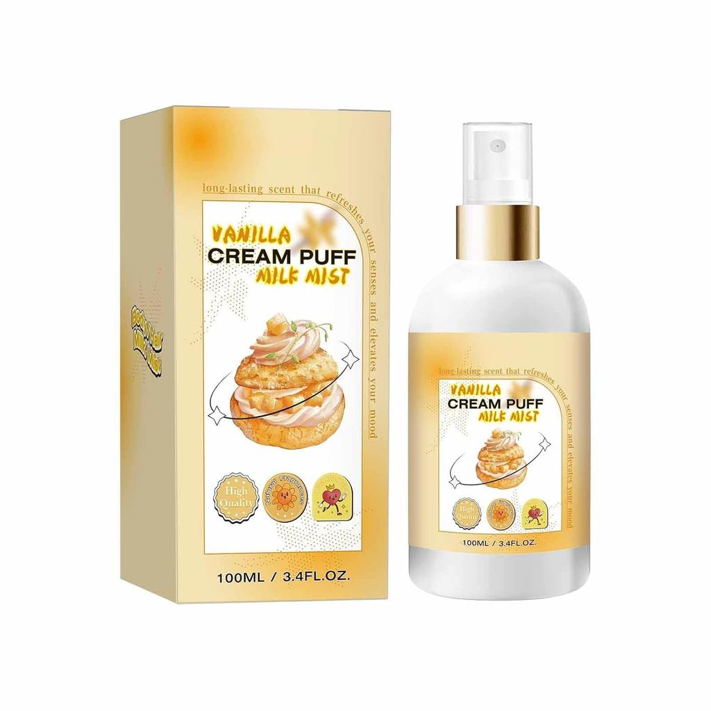 Vanillal Cream Puff Milk Body Spray Body Spray Women Vanillal Cream Puff Body Milk Moisturizing 100m