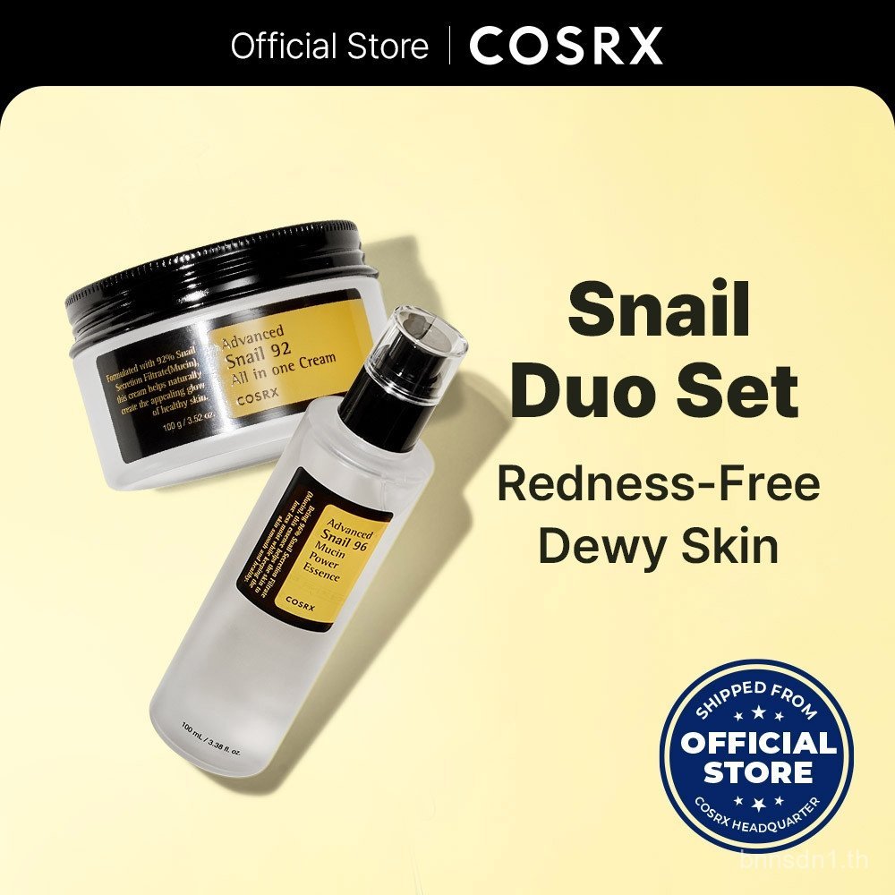 [COSRX OFFICIAL] Snail Duo Set สําหรับต่อต้านริ้วรอยและบํารุงปรับปรุงริ้วรอย UQGJ