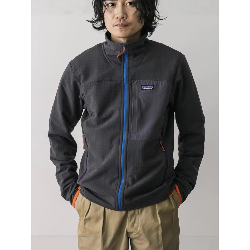 OZNV Patagonia Fleece softshell jacket with stand-up collar, lightweight zip-up jacket, windproof
