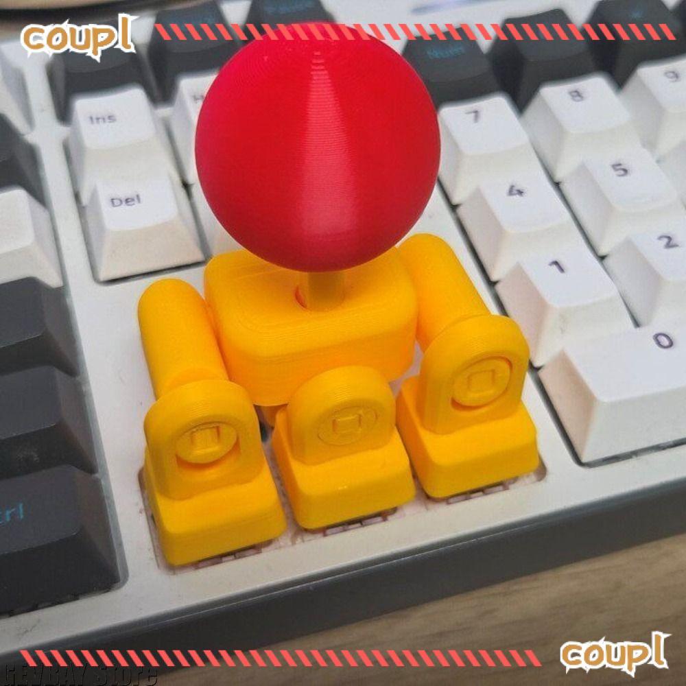 COUPLDW จอยสติ๊กเกมภายนอก, Grip พิเศษ Creative พิมพ์คีย์บอร์ดจอยสติ๊ก,แบบพกพาจําลอง Rocker Ergonomic จอยสติ๊ก Keycap PC Gaming