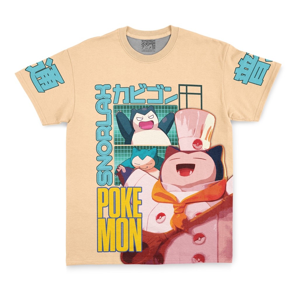 เสื้อยืดแฟชั่นผู้ชาย.Snorlax V3 พิมพ์ลายจากPokémon สวมใส่ง่ายทุกวัน S-5XL