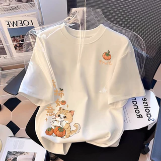 COD✅ (จัดส่งในกรุงเทพฯ) T-shirt, ผ้าฝ้ายแท้ ลูกแมวการ์ตูนน่ารัก S-3XL oversize