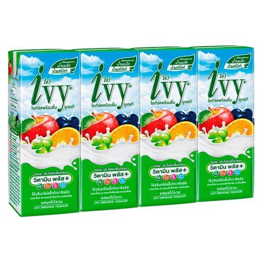 [สินค้าส่งด่วน] ไอวี่นมเปรี้ยวรสผลไม้รวม180มล. แพ็ค 4 IVY DRINKING YOGHURT MIXEDFRUIT 180 ML. PACK 4