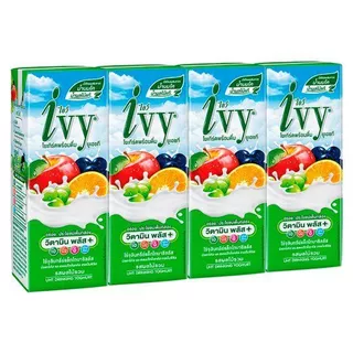 [สินค้าส่งด่วน] ไอวี่นมเปรี้ยวรสผลไม้รวม180มล. แพ็ค 4 IVY DRINKING YOGHURT MIXEDFRUIT 180 ML. PACK 4